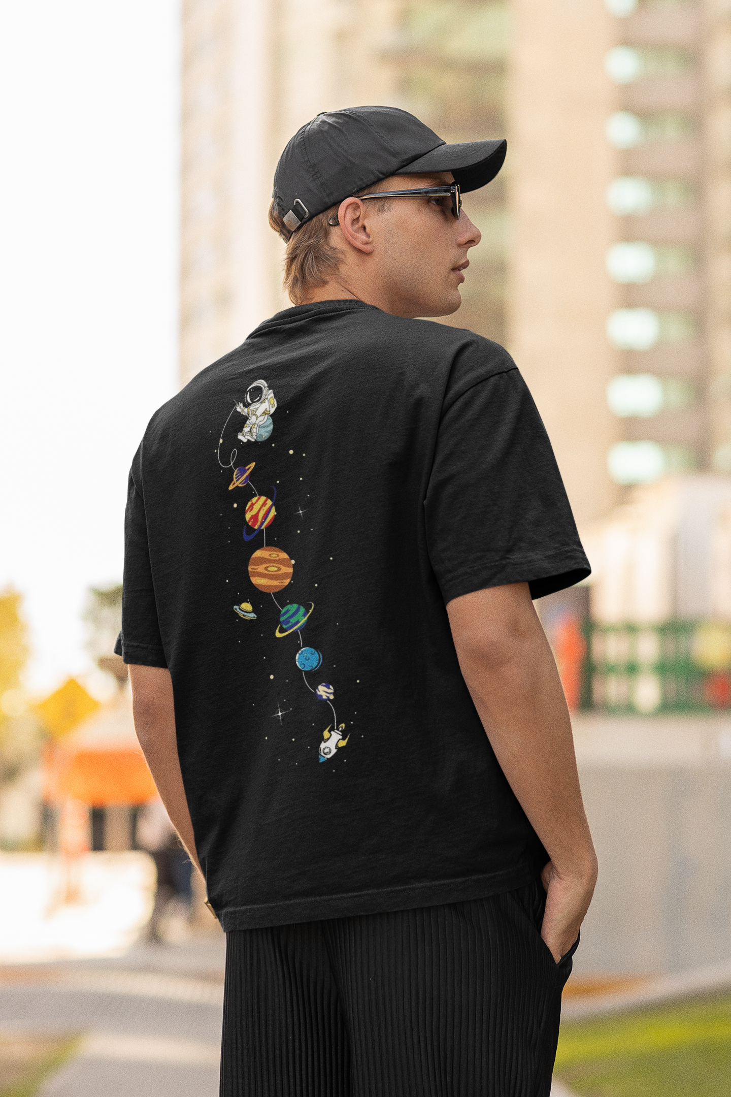 Cosmic Pocket Oversized T-Shirt | Space Streetwear