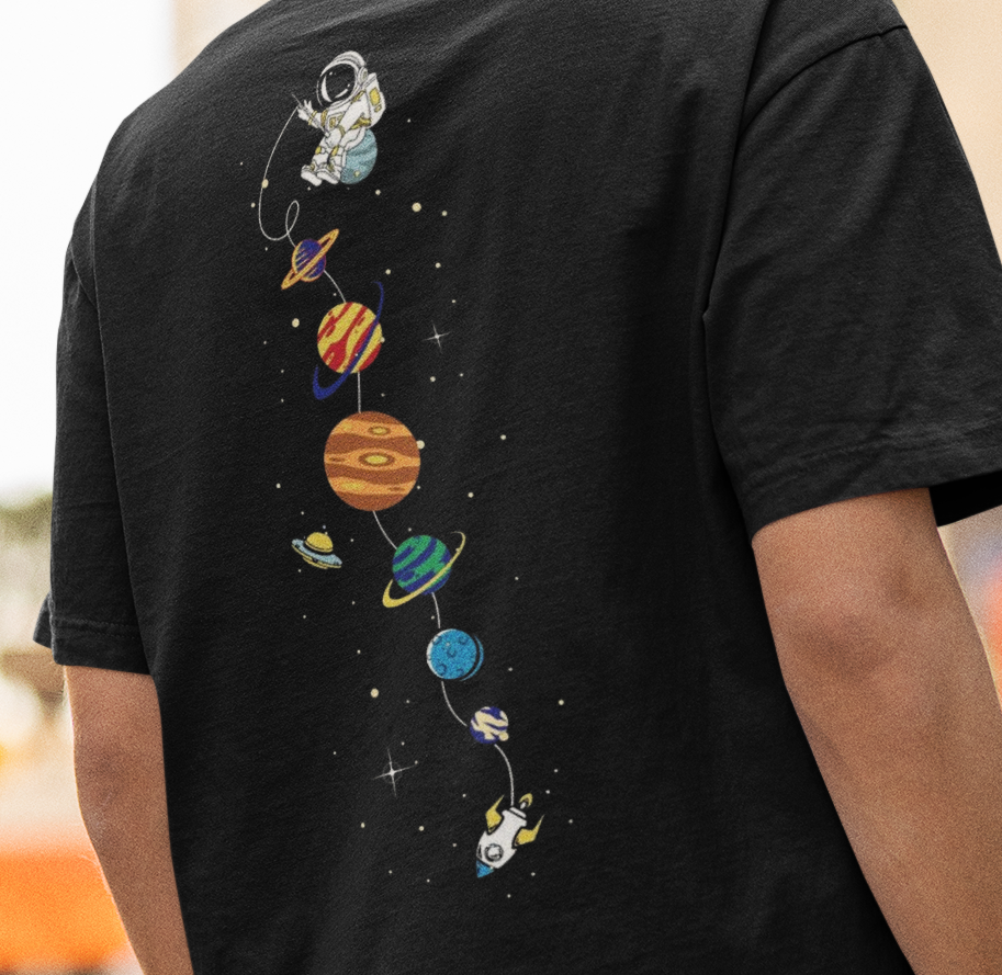 Cosmic Pocket Oversized T-Shirt | Space Streetwear