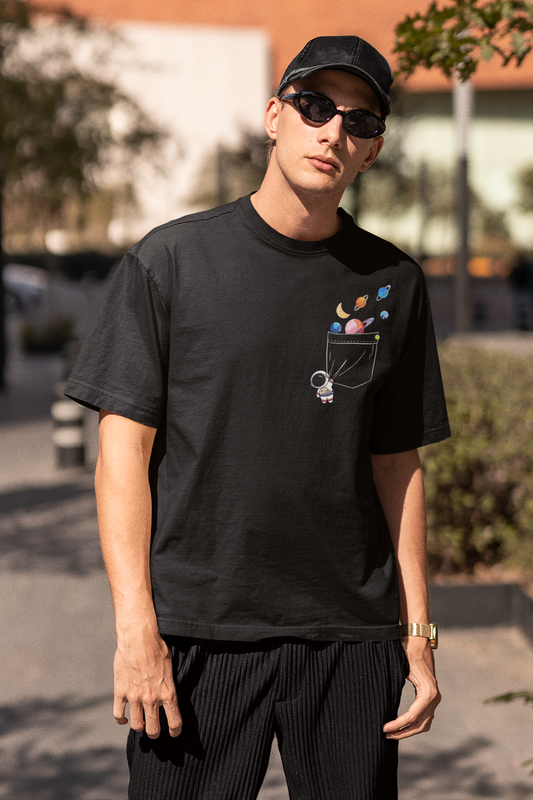 Cosmic Pocket Oversized T-Shirt | Space Streetwear